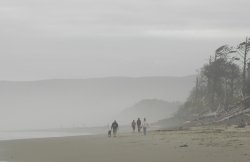 This is a pretty typical day at the beach on the Oregon coast.