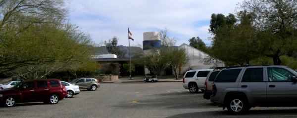 This is a view of the visitor center from the parking lot.