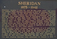 This sign tells the history of Sheridan, the gold town that the lake covers today.