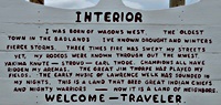 The community sign tells a brief story of Interior, South Dakota.