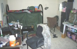 Each soldier on the team has his own room, in the US section of the Iraqi Army base.