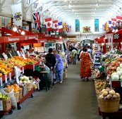 The market is made up of shops of all kinds.