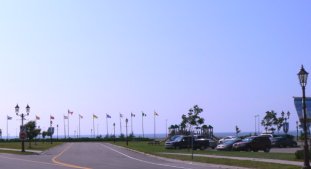 At the PEI end of the bridge is a large tourist area and welcome center.
