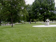 The field of memorials, which is several acres in size.