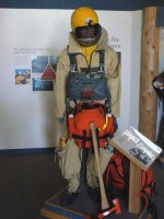 This shows the equipment worn for the jump.