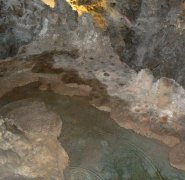 This is one of the many pools fo water in the cave.