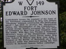 The sign that marks the site of Ft. Johnson.