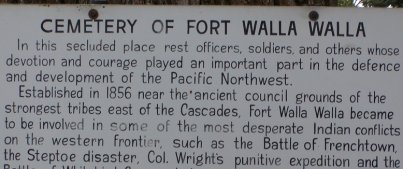 This is the sign at the gate to the fort's cemetary.
