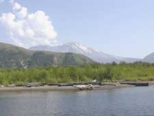 The mountain as seen from Cold Water Lake. This was a developed tourist area before the blast.