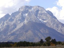 Mt. Moran is a volcanic mountan near the north end of the park.