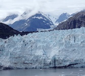 A close up view of one of Alaska's largest glaciers.