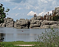 This vies of Sylvan Lake is from the picnic area at the east end.
