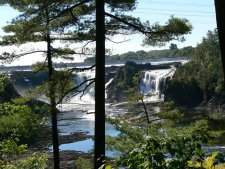 Casudiere Falls are at the entry to the St. Lawrence River.
