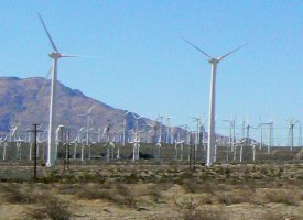 Wind-generators from the very large wind farm near Palm Springs.