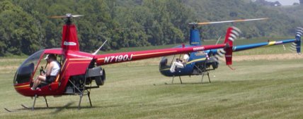 Two Robinson, R-22 helicopters arrive from Louisville for ice cream!