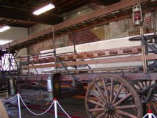 Horse drawn ladder wagon built by American La France.