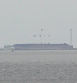 Fort Sumter, seen from the Charleston Battery.