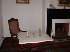 This is the table and chair used by Gen. Lee to sign the surrender of the Army of Virginia to Gen. Grant.