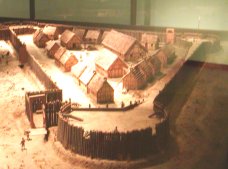 This is a model of what the origional town is believed to have looked like. It is based upon archealogical investigation.