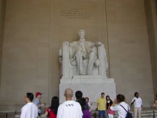 The Abraham Lincoln Memorial. Click the picture to see a view of the memorial from the top of Wash. Monument.