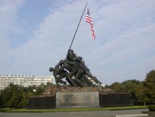 The Iwo Jima memorial at Arlington Cemetery.