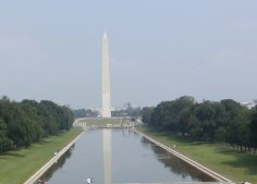 Washington Monument, as seen from the steps of the Lincoln Memorial.