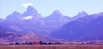 The Tetons from near the Idaho - Wyoming border.