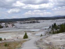 All of the geyser areas have many walk-ways, mostly paved or boardwalks.